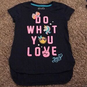 Nickelodeon JoJo Siwa Blue Tee Shirt Pink Wording